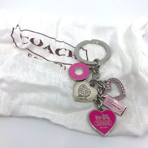 Coach Pink Heart ♥️ Charm keychain